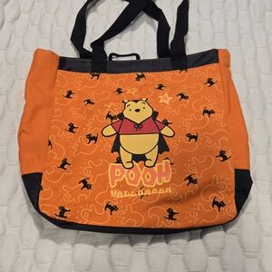Disney's Whinnie The Pooh Halloween Tote Bag Orange Black Collectable